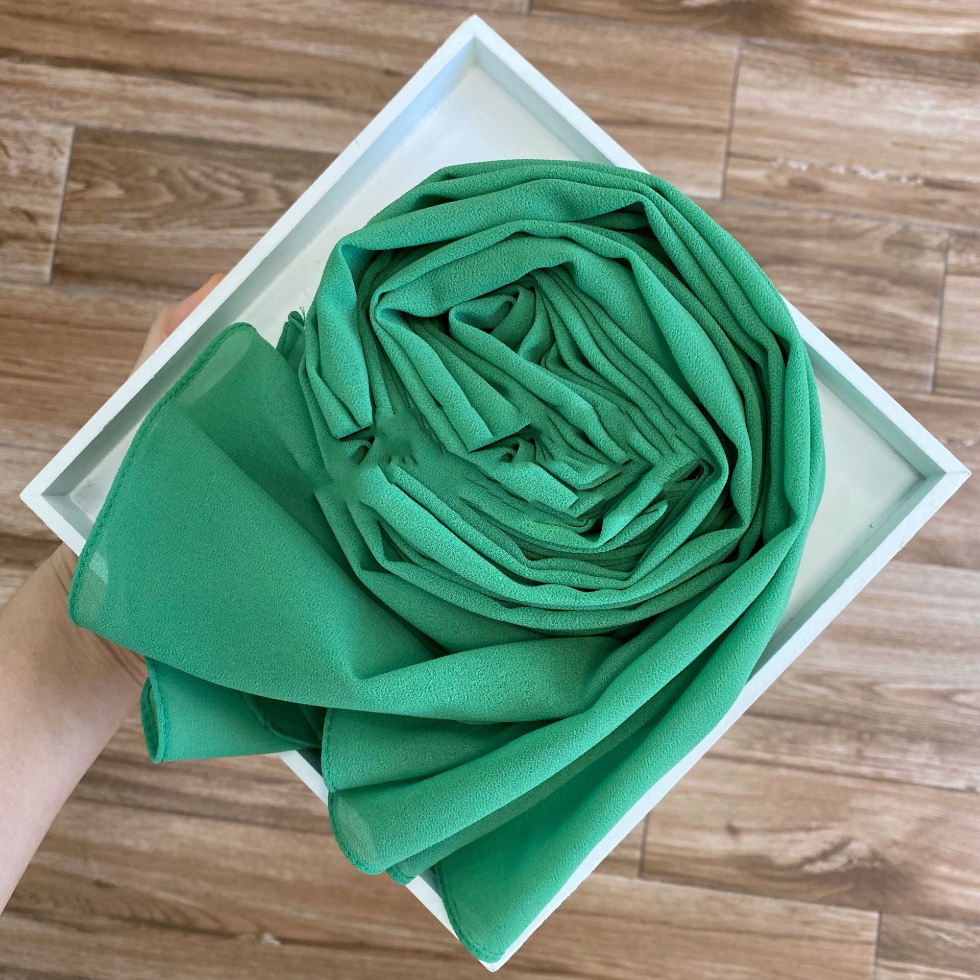 Women's Pearl Chiffon Hijab – Solid Color Scarf