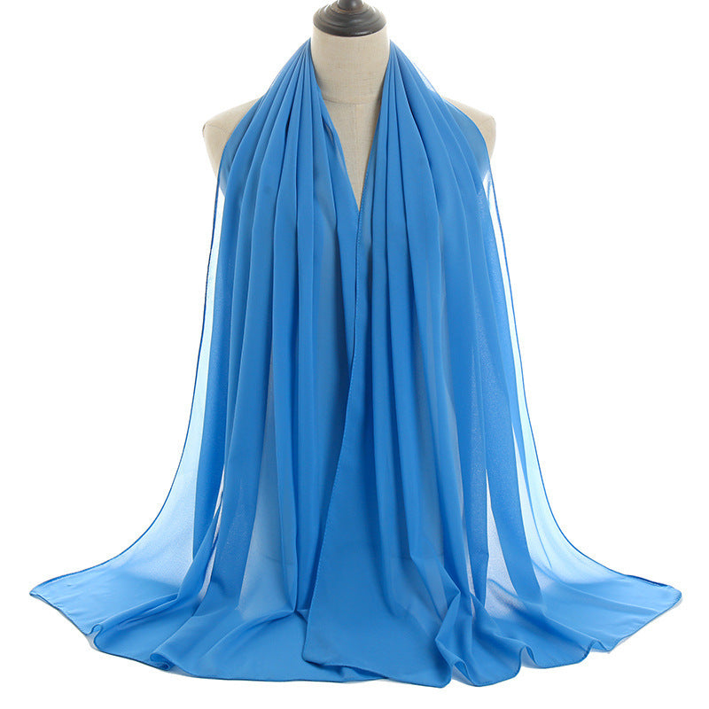 Monochrome Pearl Chiffon Hijab – Soft & Elegant