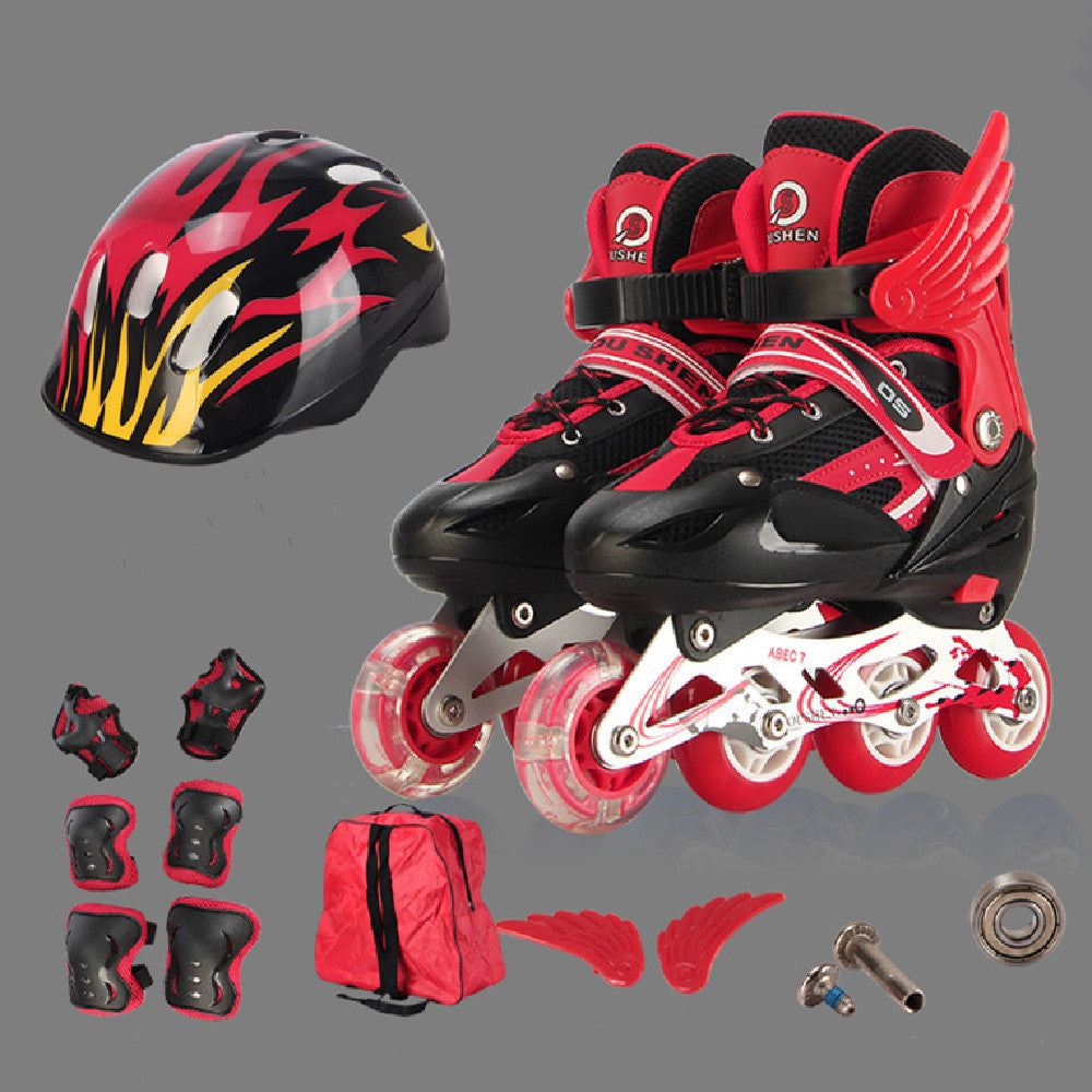 Adjustable PU Children’s Skates with Full Protective Set