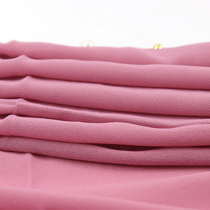Elegant Chiffon Pearl Hijab Scarf – Soft & Breathable