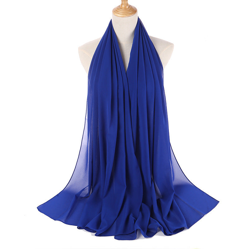 Elegant Pearl Chiffon Hijab – Monochrome Headscarf