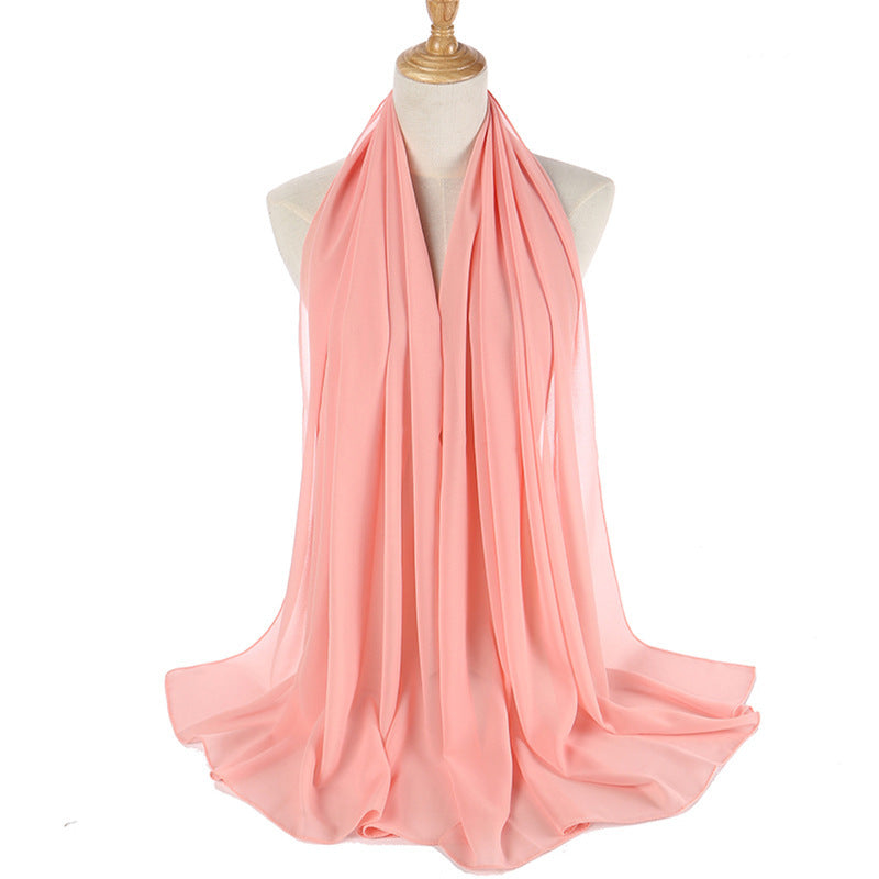Elegant Pearl Chiffon Hijab – Monochrome Headscarf