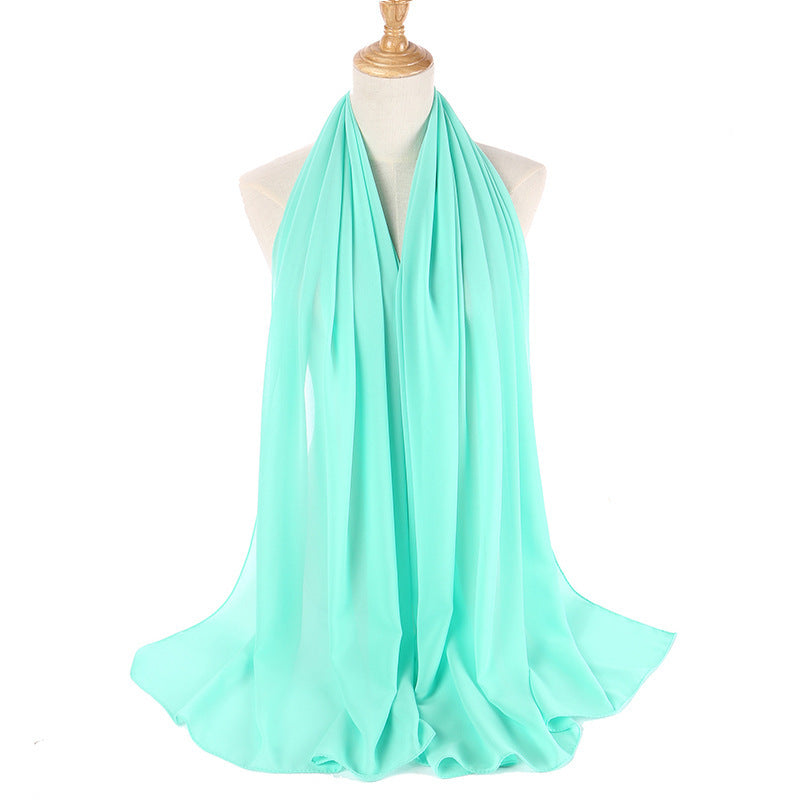 Elegant Pearl Chiffon Hijab – Monochrome Headscarf