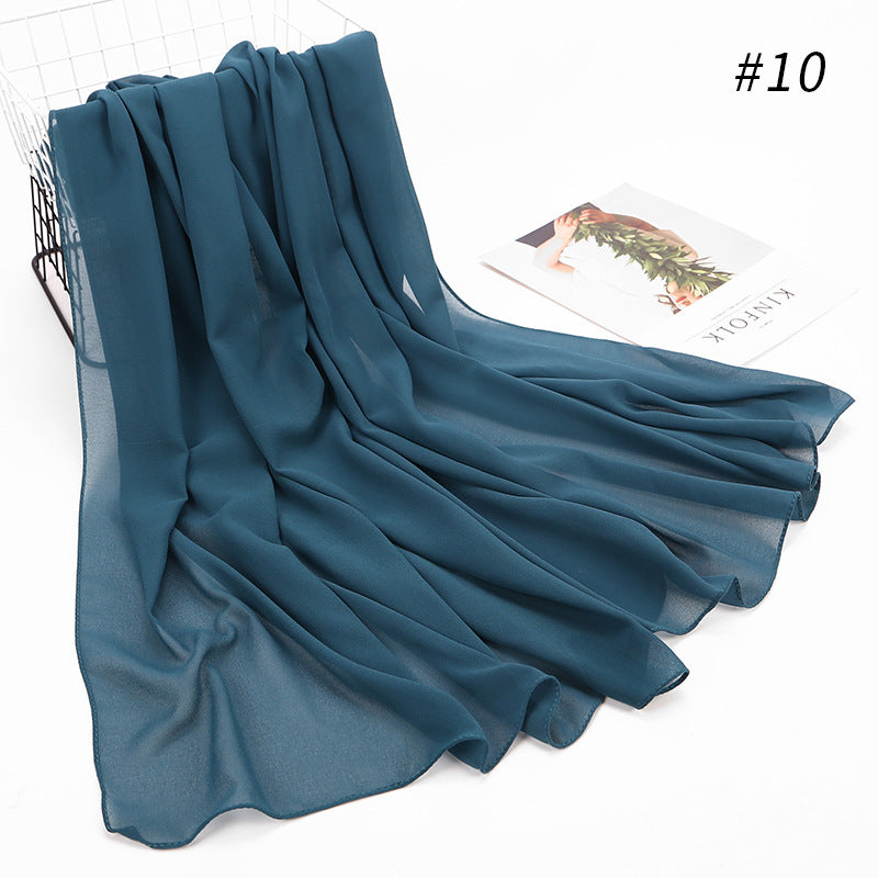 Elegant Pearl Chiffon Hijab – Monochrome Headscarf
