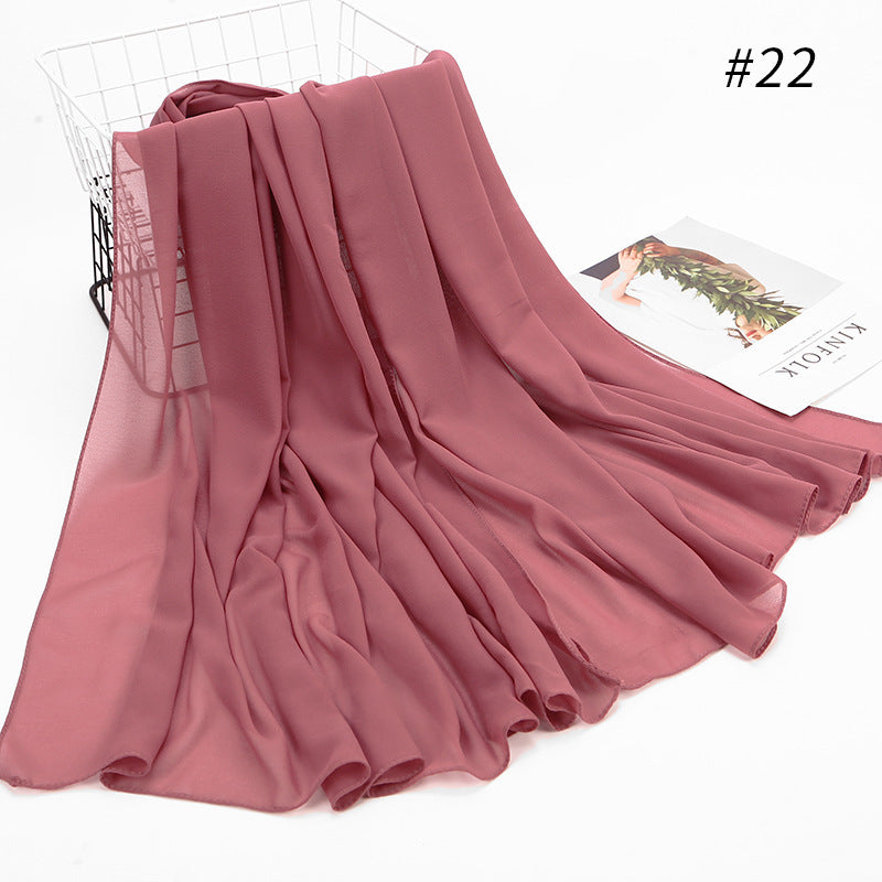 Elegant Pearl Chiffon Hijab – Monochrome Headscarf
