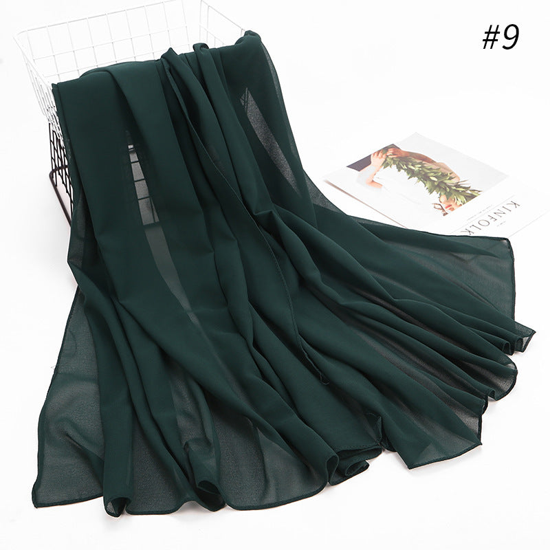 Elegant Pearl Chiffon Hijab – Monochrome Headscarf