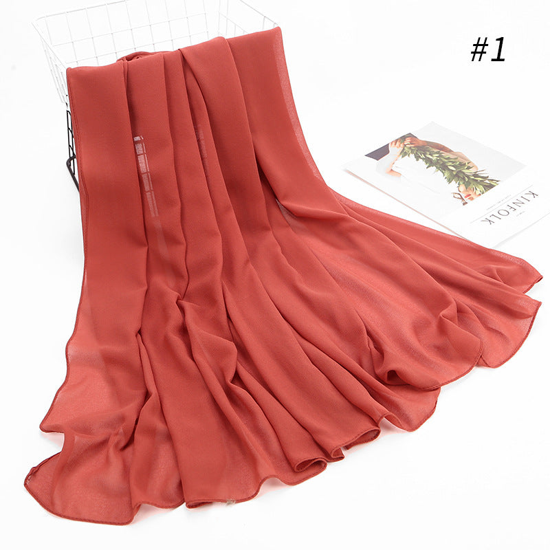 Elegant Pearl Chiffon Hijab – Monochrome Headscarf