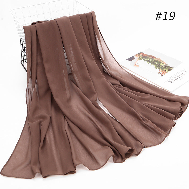 Elegant Pearl Chiffon Hijab – Monochrome Headscarf