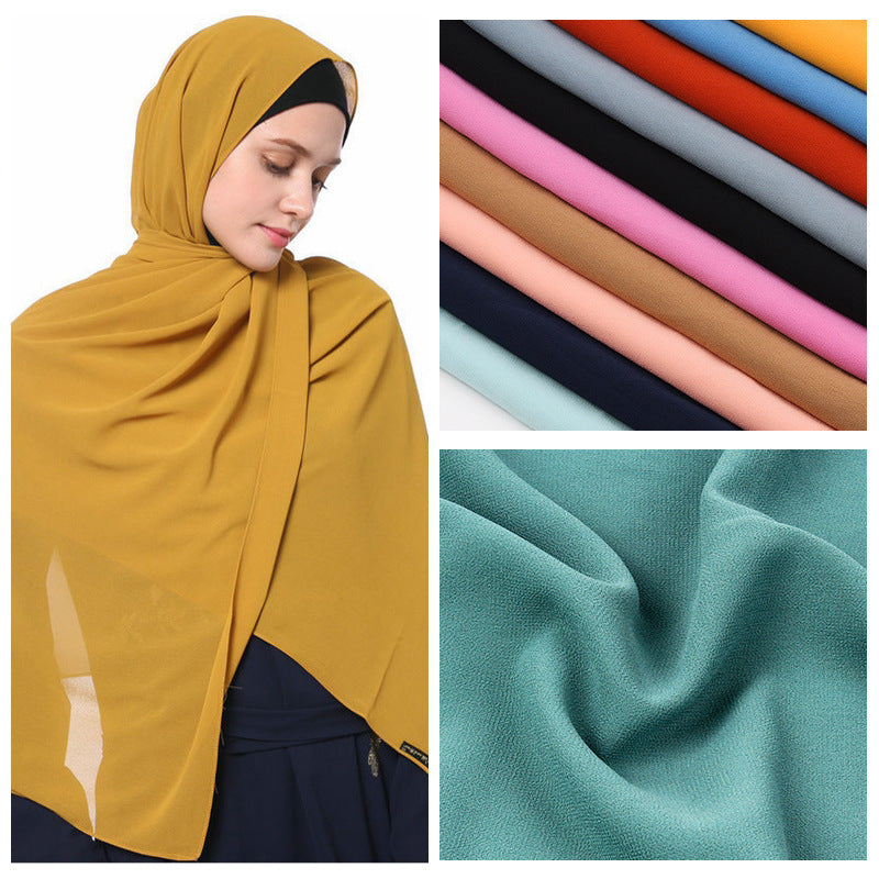 Monochrome Pearl Chiffon Hijab – Soft & Elegant