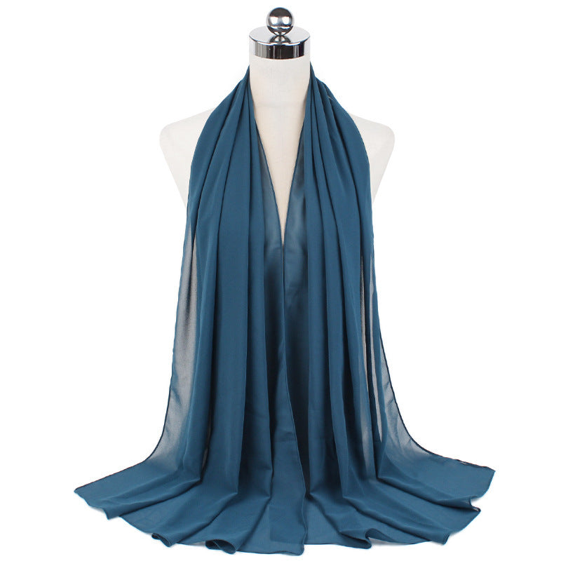Monochrome Pearl Chiffon Hijab – Soft & Elegant