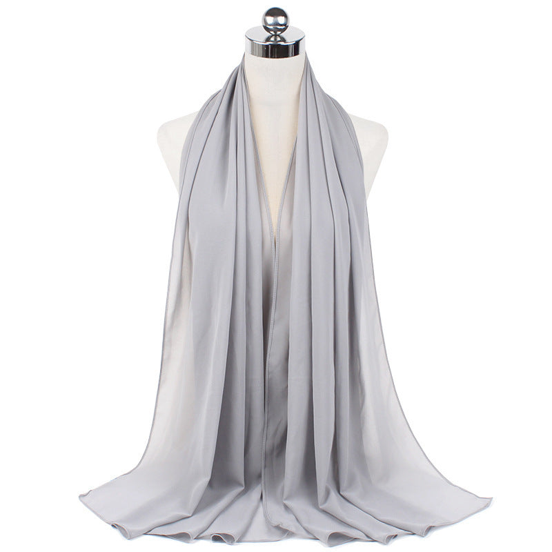 Monochrome Pearl Chiffon Hijab – Soft & Elegant