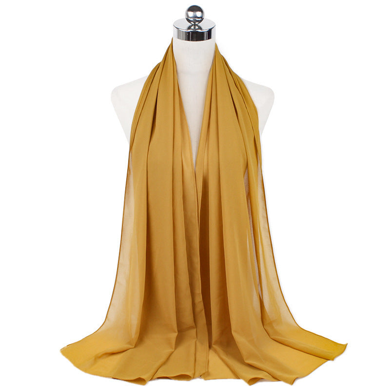 Monochrome Pearl Chiffon Hijab – Soft & Elegant