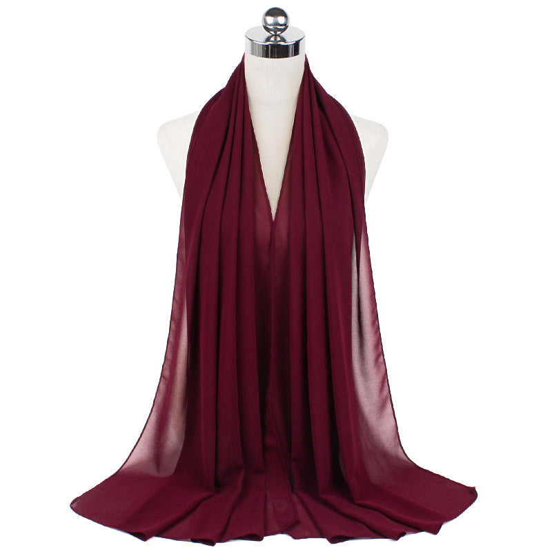 Monochrome Pearl Chiffon Hijab – Soft & Elegant