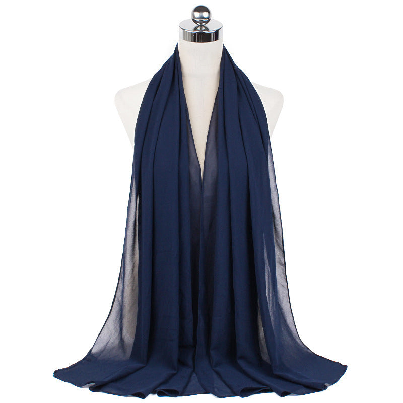 Monochrome Pearl Chiffon Hijab – Soft & Elegant