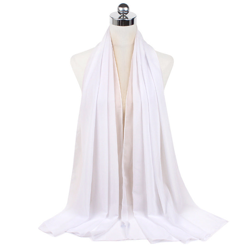 Monochrome Pearl Chiffon Hijab – Soft & Elegant