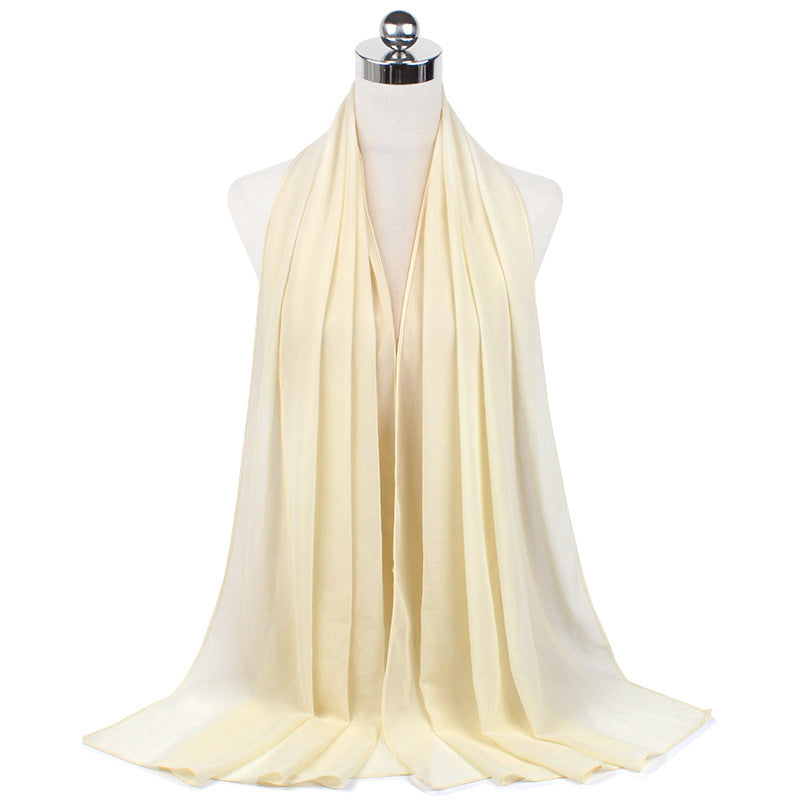 Monochrome Pearl Chiffon Hijab – Soft & Elegant