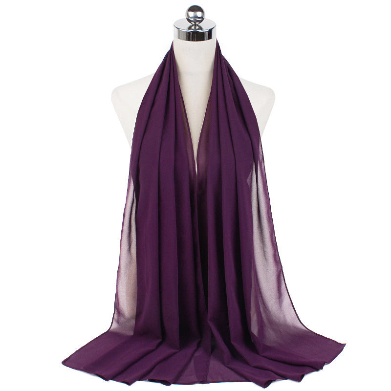 Monochrome Pearl Chiffon Hijab – Soft & Elegant