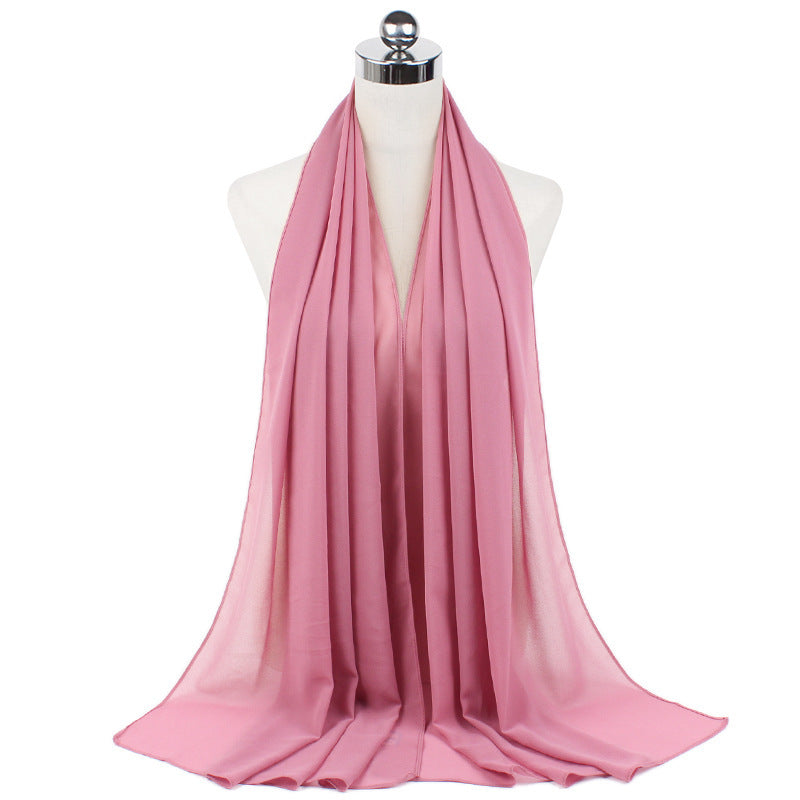 Monochrome Pearl Chiffon Hijab – Soft & Elegant