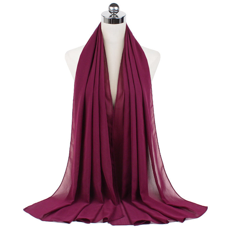 Monochrome Pearl Chiffon Hijab – Soft & Elegant