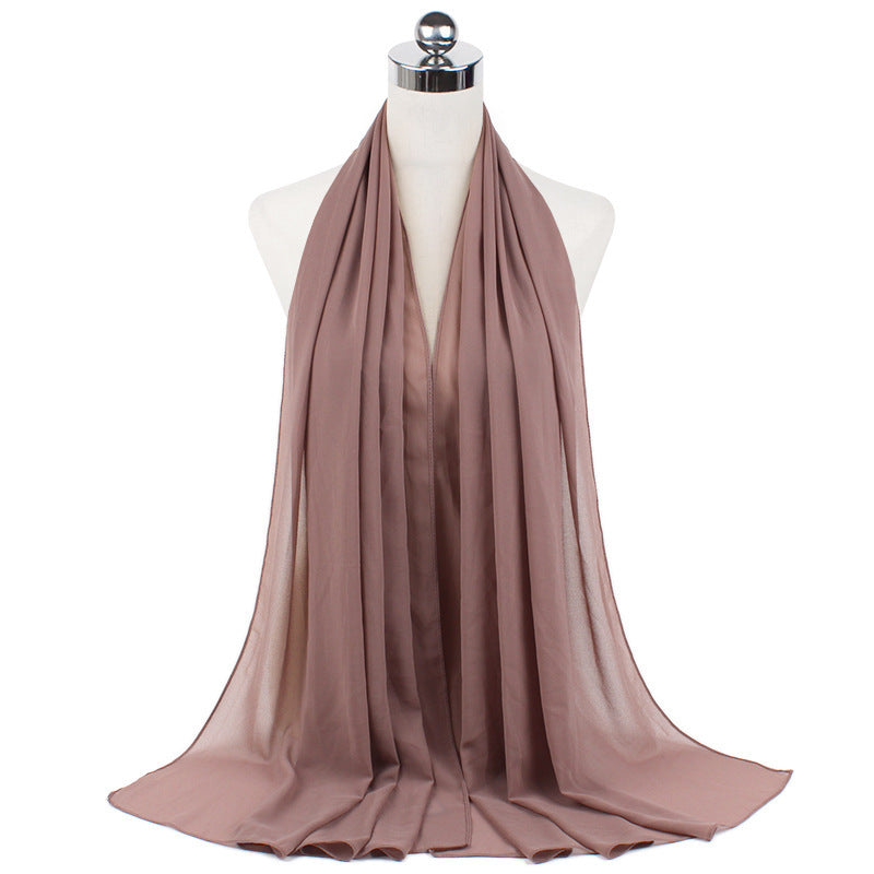 Monochrome Pearl Chiffon Hijab – Soft & Elegant