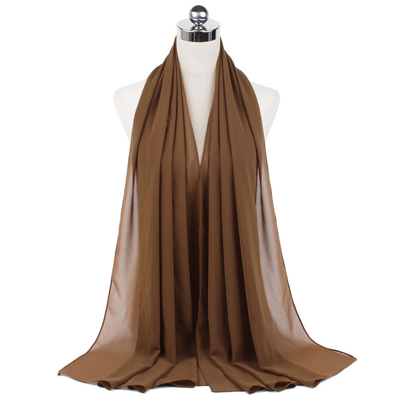 Monochrome Pearl Chiffon Hijab – Soft & Elegant