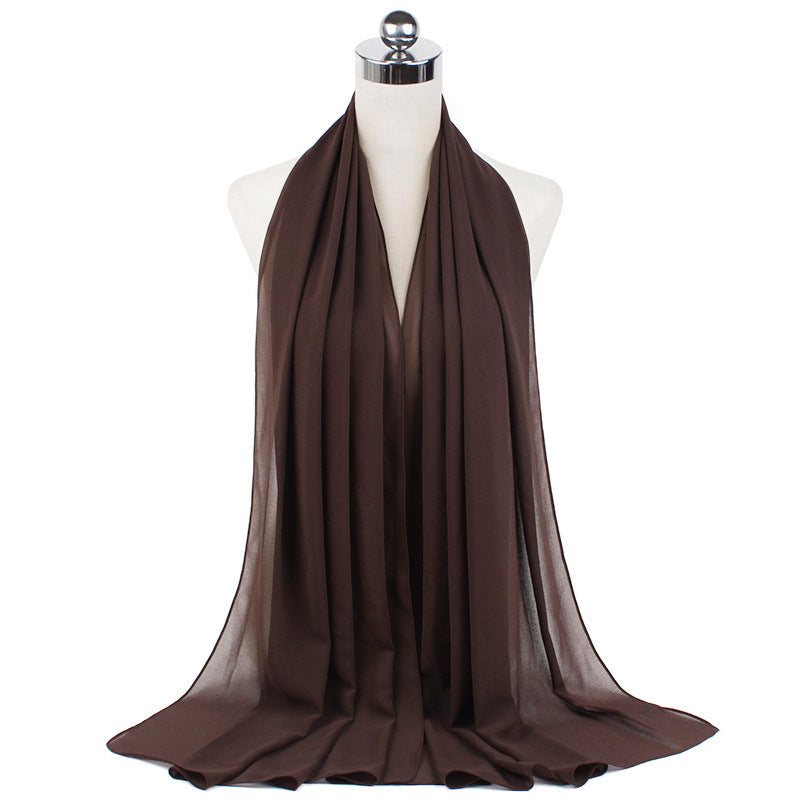Monochrome Pearl Chiffon Hijab – Soft & Elegant