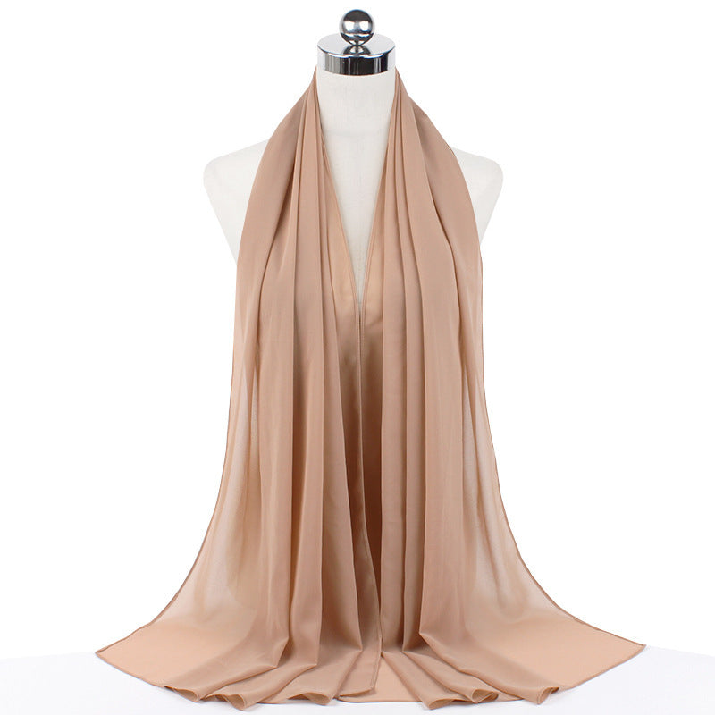 Monochrome Pearl Chiffon Hijab – Soft & Elegant