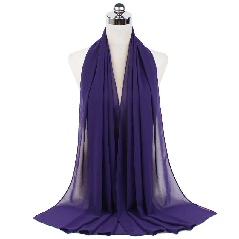 Monochrome Pearl Chiffon Hijab – Soft & Elegant