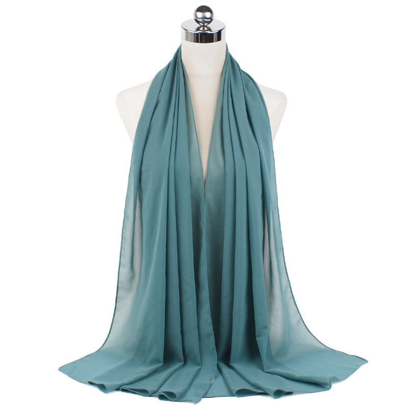Monochrome Pearl Chiffon Hijab – Soft & Elegant