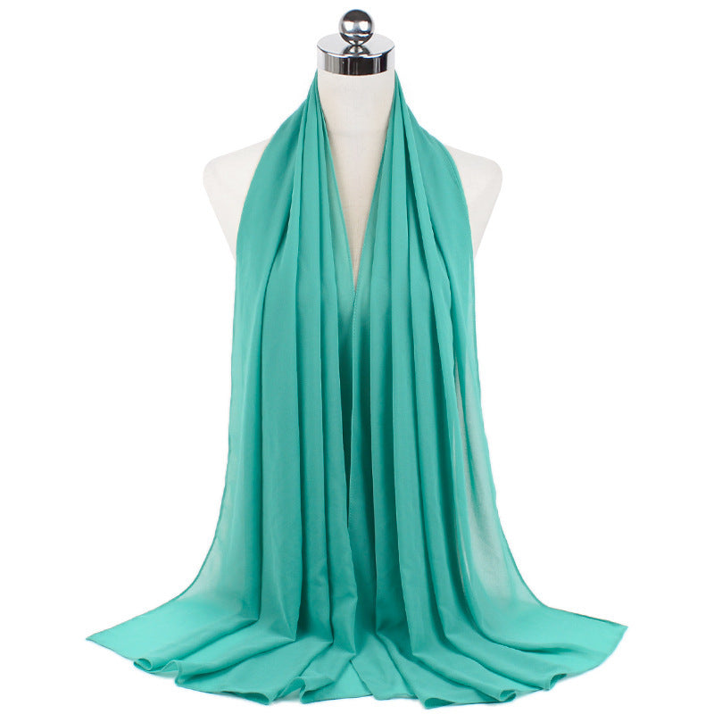 Monochrome Pearl Chiffon Hijab – Soft & Elegant