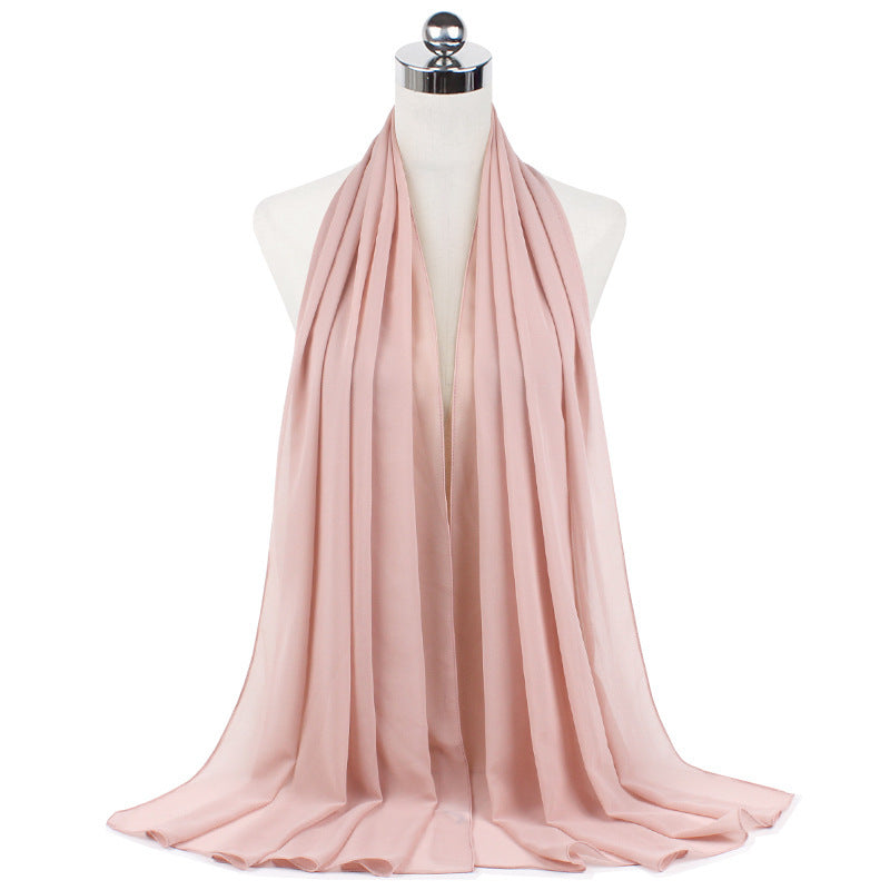 Monochrome Pearl Chiffon Hijab – Soft & Elegant