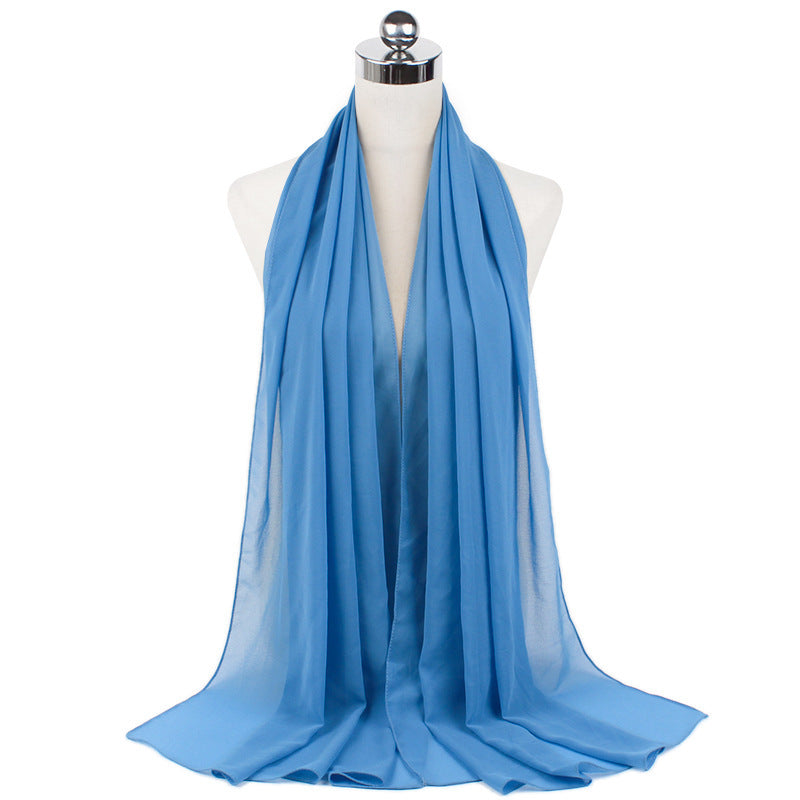 Monochrome Pearl Chiffon Hijab – Soft & Elegant