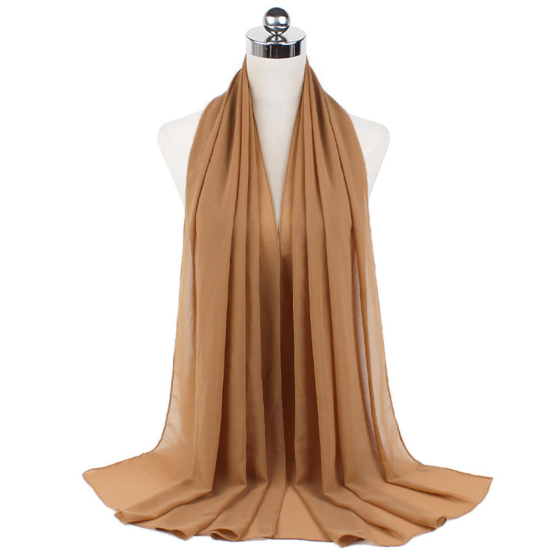 Monochrome Pearl Chiffon Hijab – Soft & Elegant
