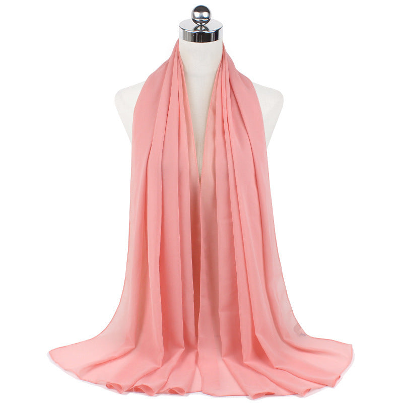 Monochrome Pearl Chiffon Hijab – Soft & Elegant