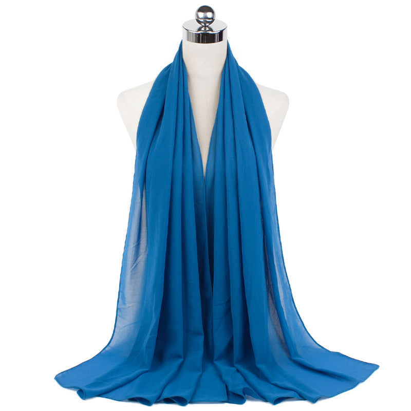 Monochrome Pearl Chiffon Hijab – Soft & Elegant