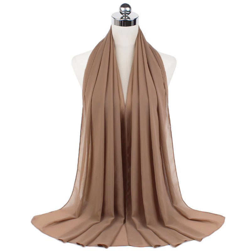 Monochrome Pearl Chiffon Hijab – Soft & Elegant