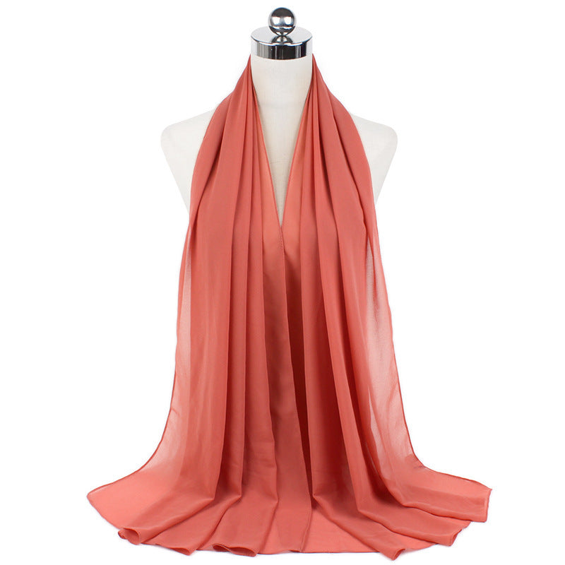 Monochrome Pearl Chiffon Hijab – Soft & Elegant