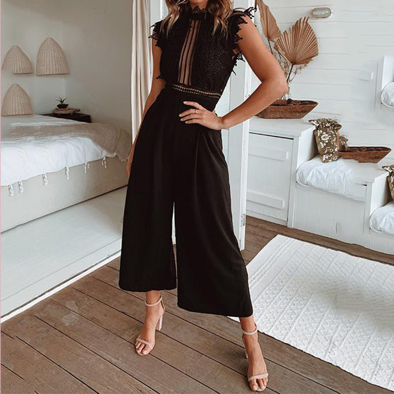 Women's Summer Hollow-Out Long Jumpsuit