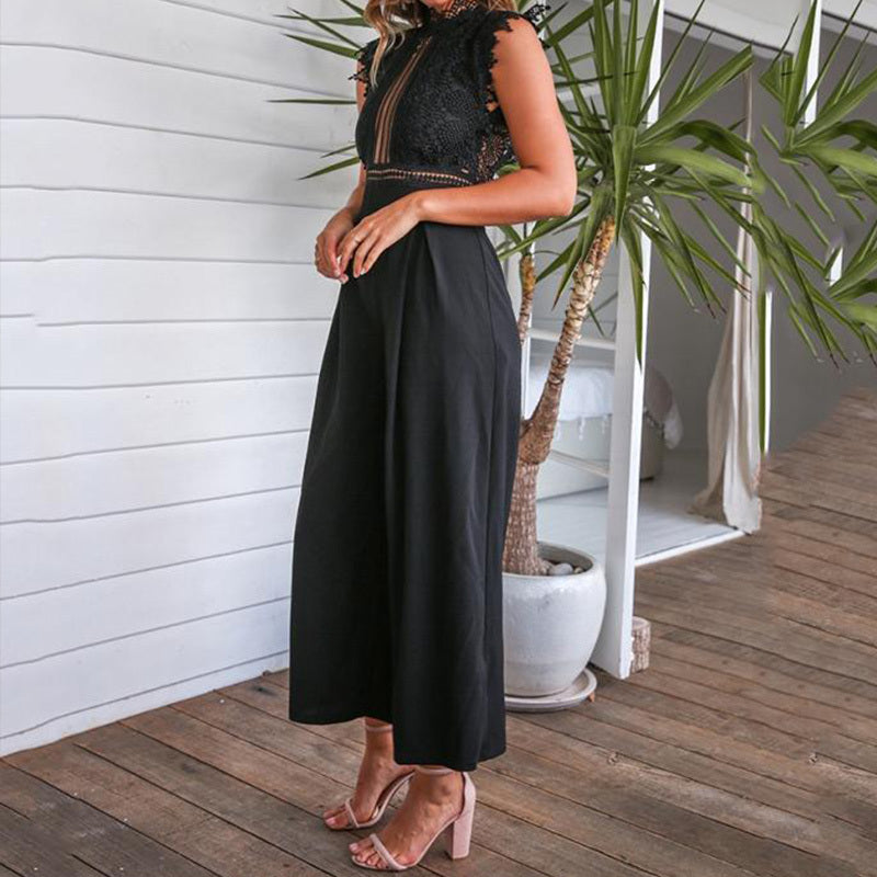 Women's Summer Hollow-Out Long Jumpsuit