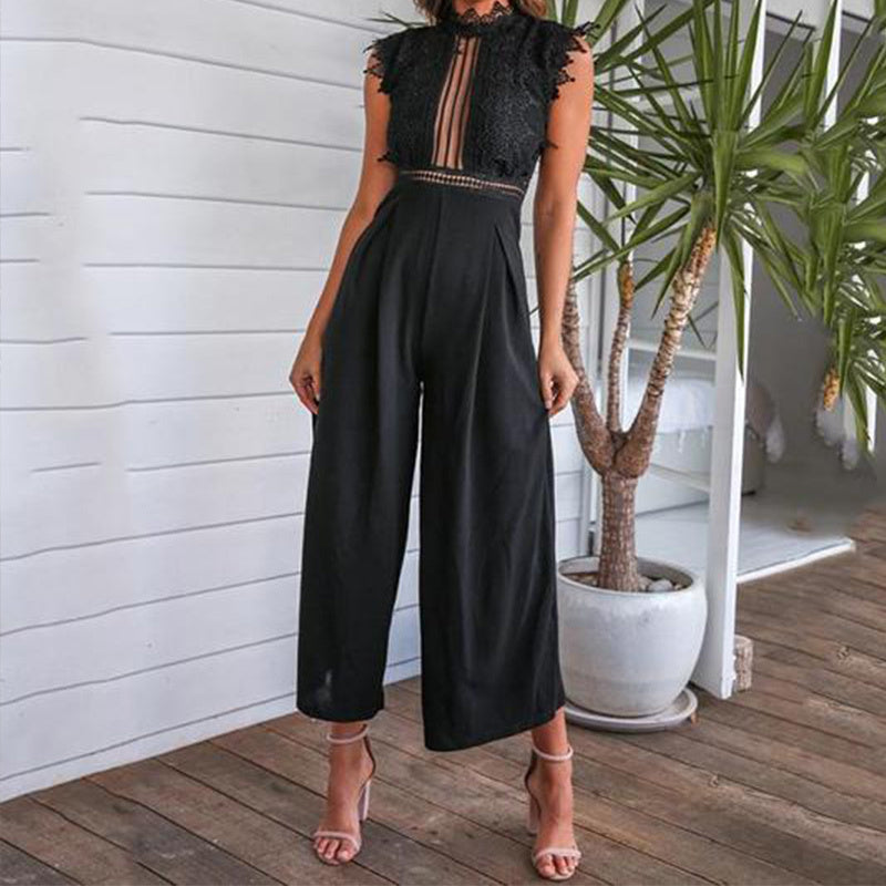 Women's Summer Hollow-Out Long Jumpsuit