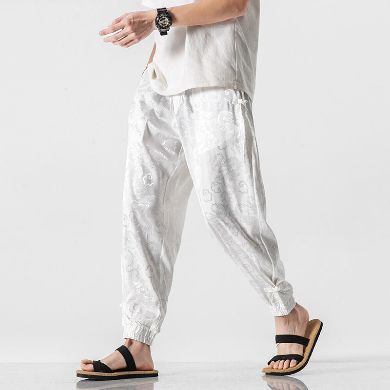 Chinese Style Men's Casual Pants – Lightweight Nine-Length Trousers