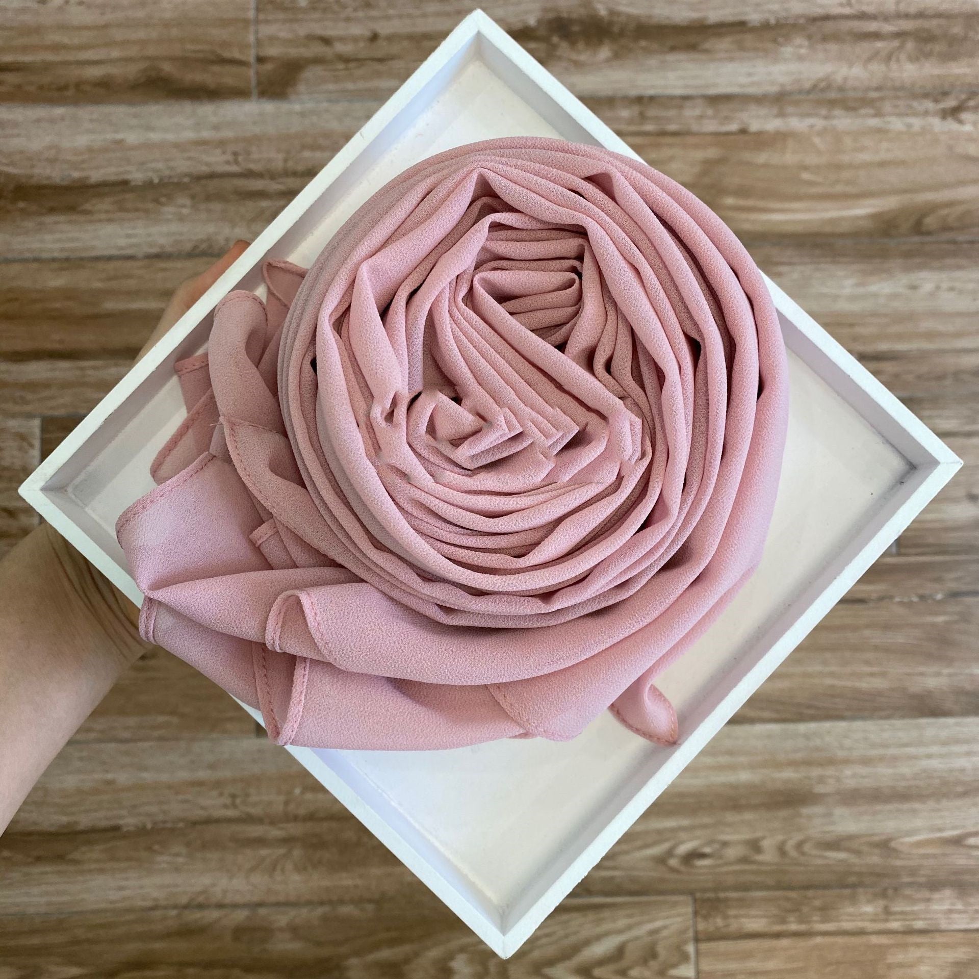 Women's Pearl Chiffon Hijab – Solid Color Scarf