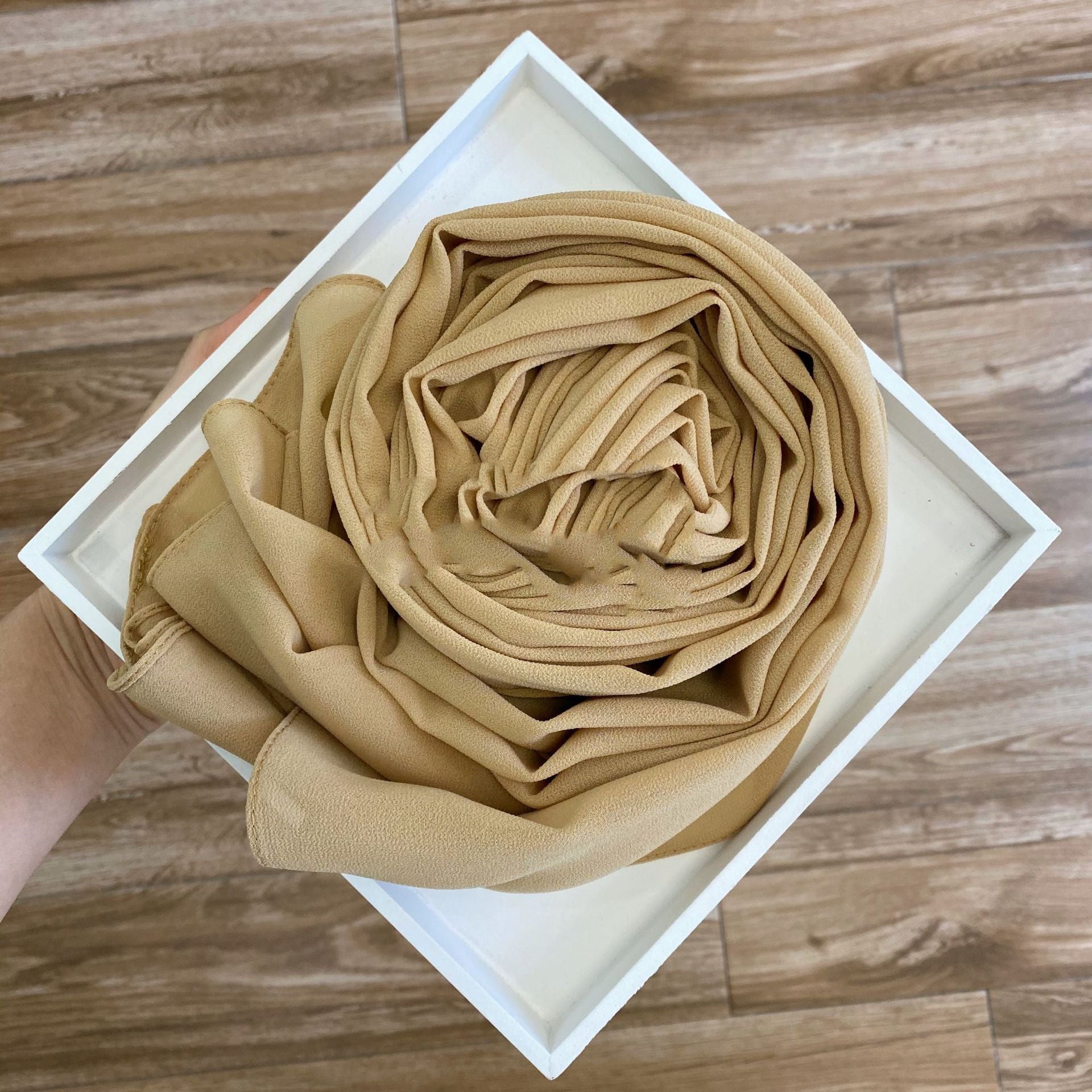 Women's Pearl Chiffon Hijab – Solid Color Scarf
