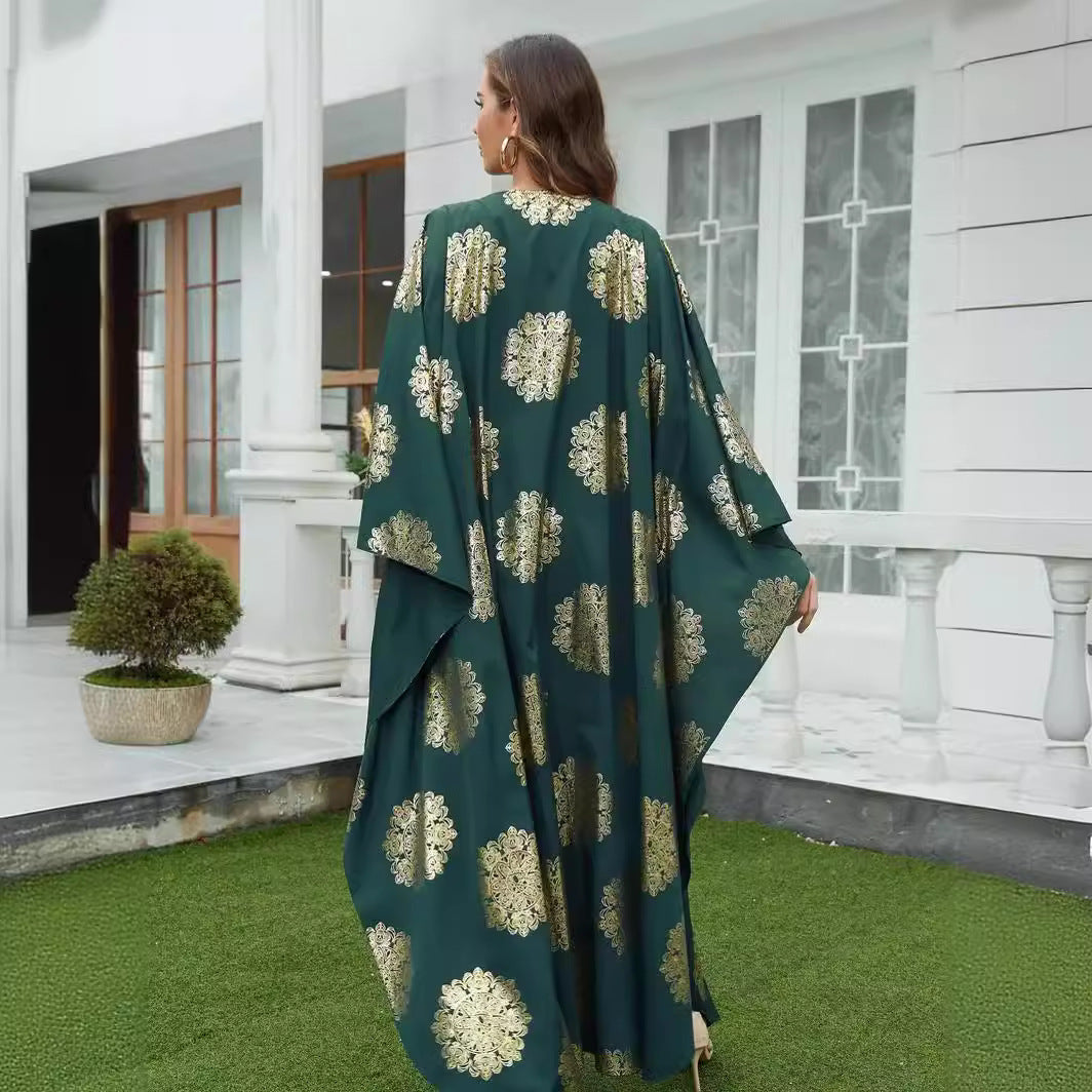 Gilded Batwing Sleeve Muslim Women's Robe