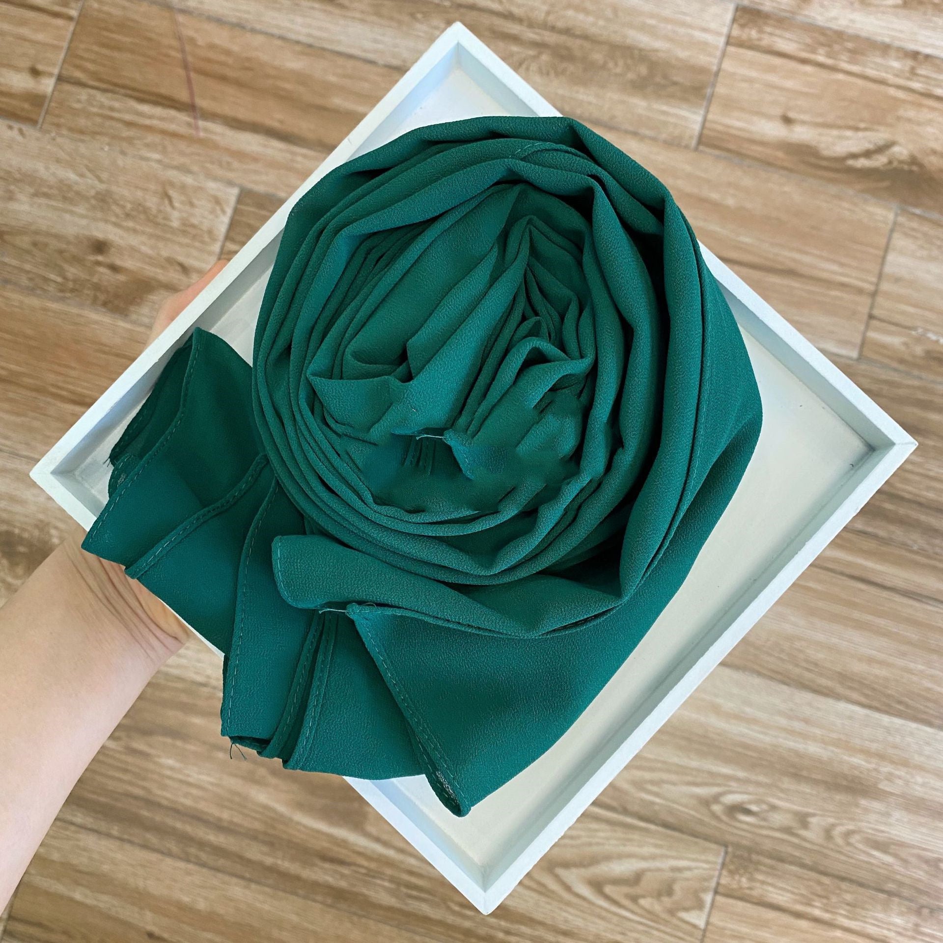 Women's Pearl Chiffon Hijab – Solid Color Scarf