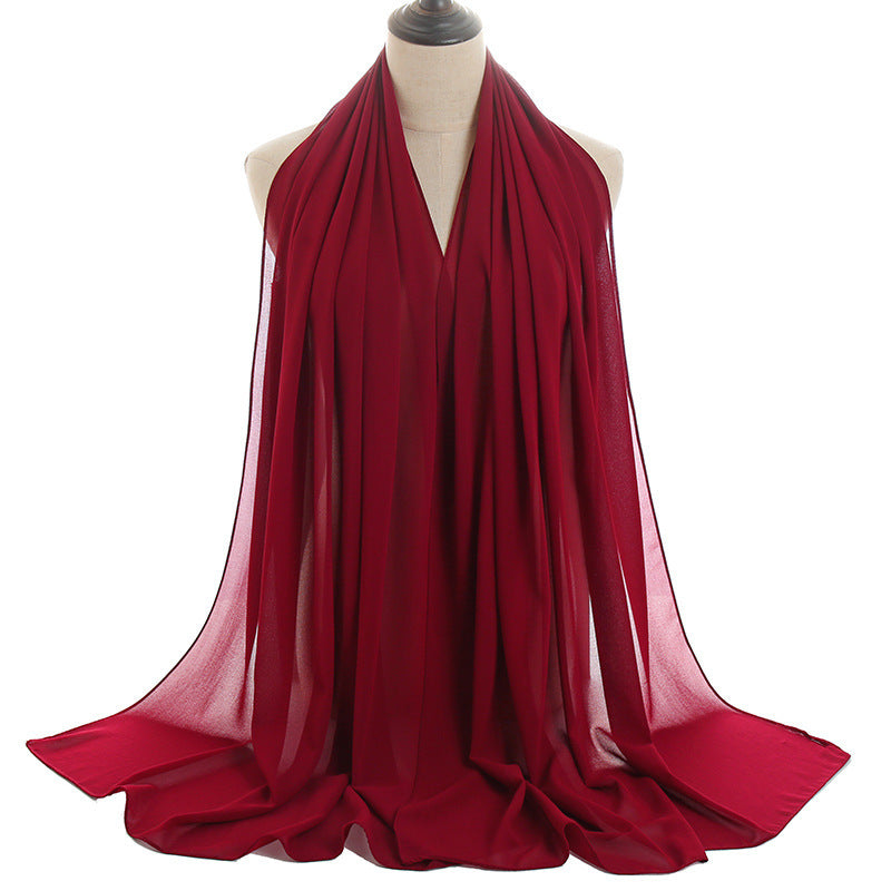 Monochrome Pearl Chiffon Hijab – Soft & Elegant