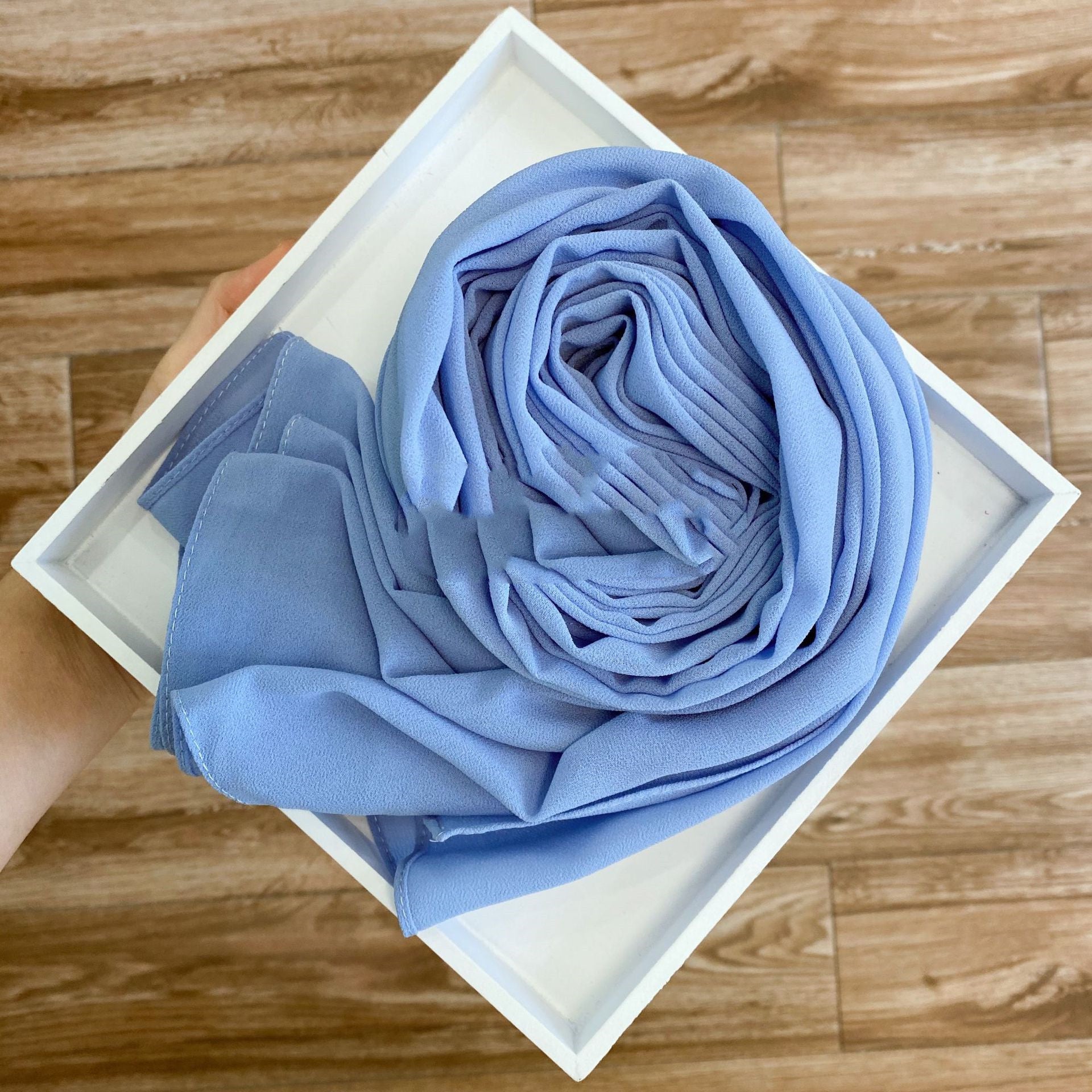 Women's Pearl Chiffon Hijab – Solid Color Scarf