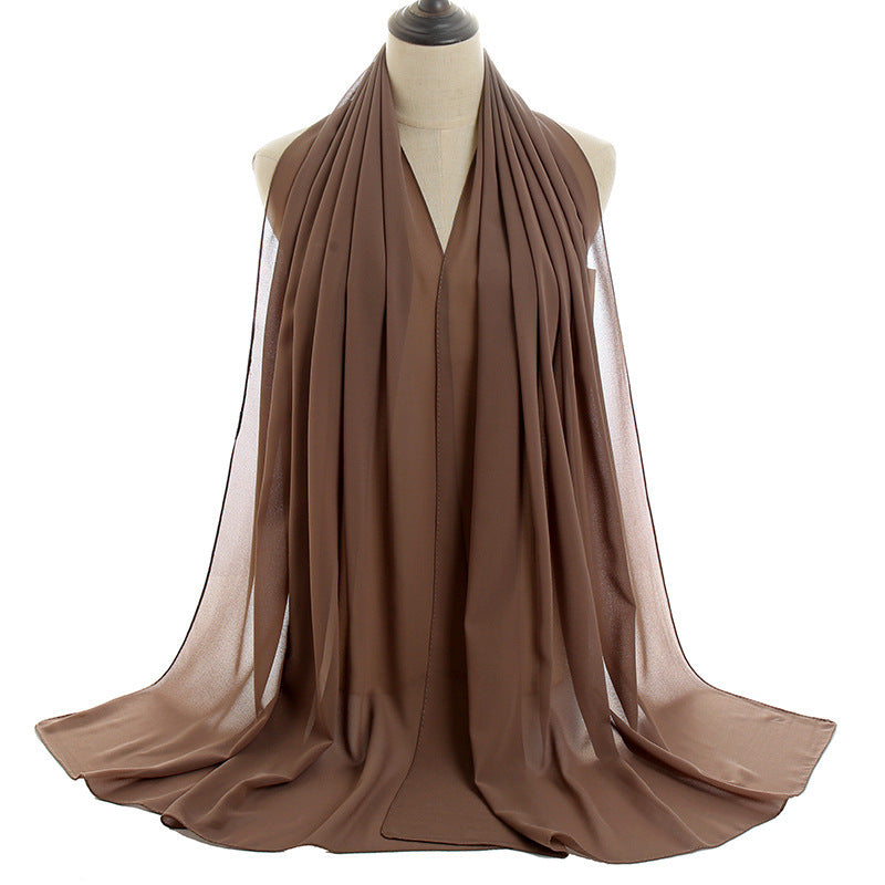 Monochrome Pearl Chiffon Hijab – Soft & Elegant