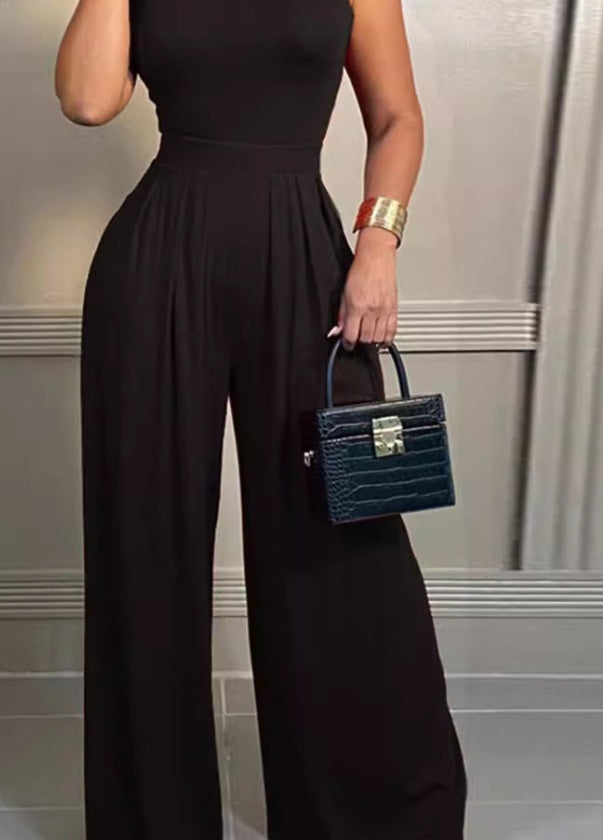 Women's Elastic Waist Bell-bottom Pants