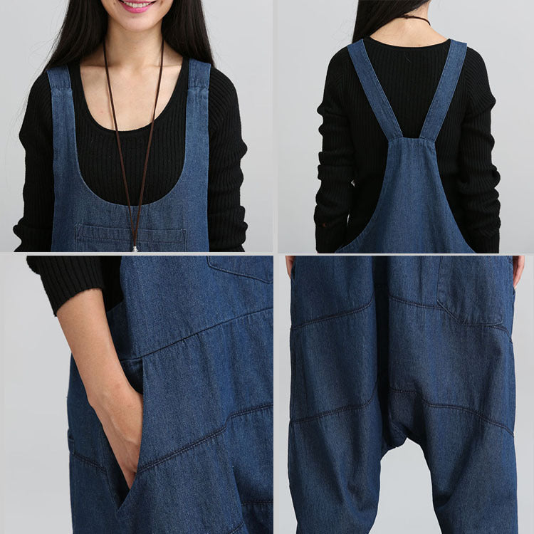 Vintage Denim Palazzo Jumpsuit – Harem Style
